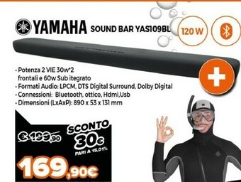 Expert Yamaha Sound Bar Yas-109bl offerta