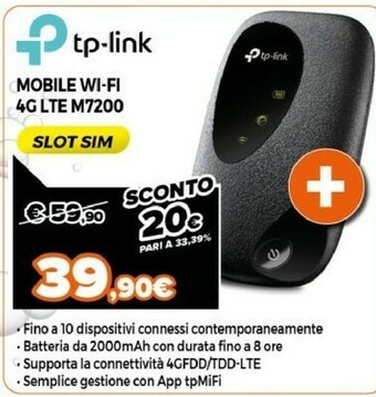 Expert TP-LINK M7200 Apparecchiature Di Rete Wireless Cellulare offerta