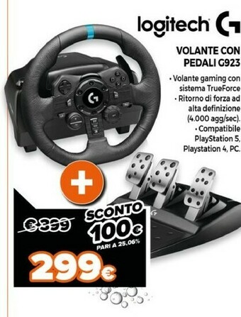 Expert Logitech Volante Con Pedali G923 offerta