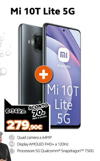 Expert Xiaomi Mi 10T Lite 16,9 Cm (6.67") Doppia SIM 5G USB Tipo-C 6 GB 128 GB 4820 MAh Grigio offerta