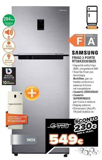 Expert Samsung Doppia Porta Serie 5000 RT38K5530S8 offerta