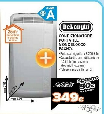 Expert De Longhi Condizionatore Portatile Monoblocco PACN74 offerta