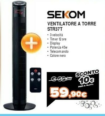 Expert Sekom Ventilatore a Torre STR37T offerta
