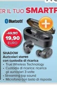 Cellularline Shadow Auricolari Stereo Con Custodia Di Ricarica