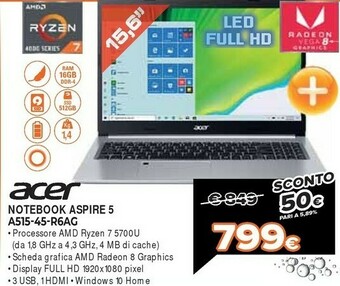 Expert Acer Notebook Aspire 5 A515-45-R6AG offerta