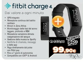 Fitbit Charge 4 Braccialetto Per Rilevamento Di Attività 3,96 Cm (1.56") Nero