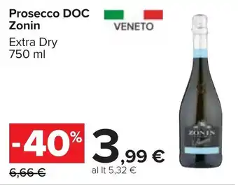 Carrefour Zonin Prosecco DOC 750 ml offerta