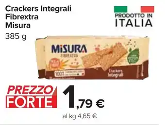 Carrefour Misura Fibrextra Crackers Integrali 385 g offerta