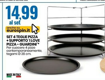 Eurospin Set 4 Teglie Pizza + Supporto offerta