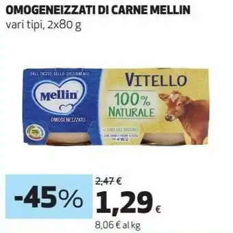 Coop Omogeneizzati di carne mellin offerta