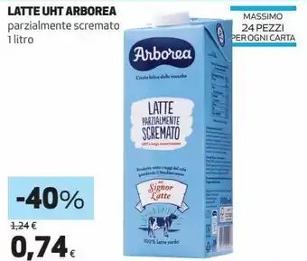 Coop Latte uht arborea parzialmente scremato offerta