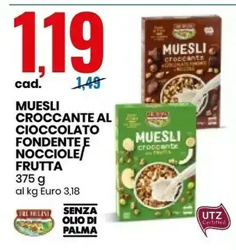 Eurospin Muesli Croccante Al Cioccolato Fondete E Nocciole/frutta offerta