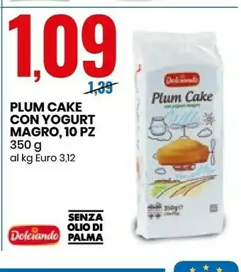 Eurospin Dolciando Plum Cake Con Yogurt Magro 350 G(ml) offerta
