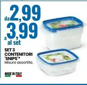 Eurospin Snips Set 3 Contenitori offerta