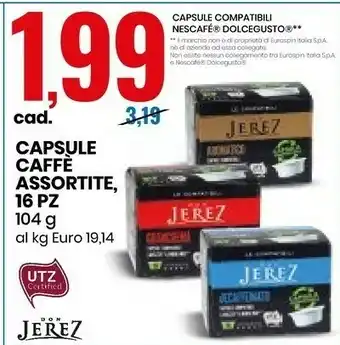 Eurospin Don Jerez Capsule Caffe offerta