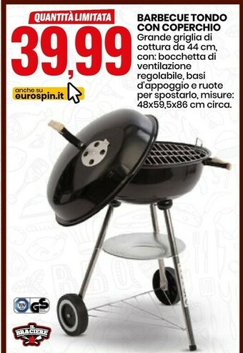 Il braciere Barbecue Tondo Con Coperchio