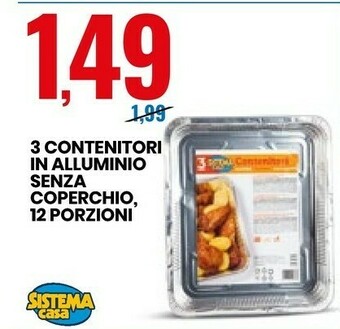 Eurospin 3 Contenitori In Alluminio Senza Coperchio offerta