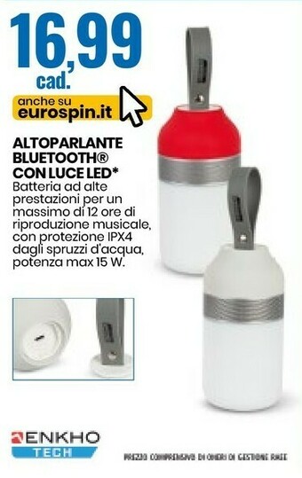 Eurospin Altoparlante Bluetooth Con Luce Led offerta