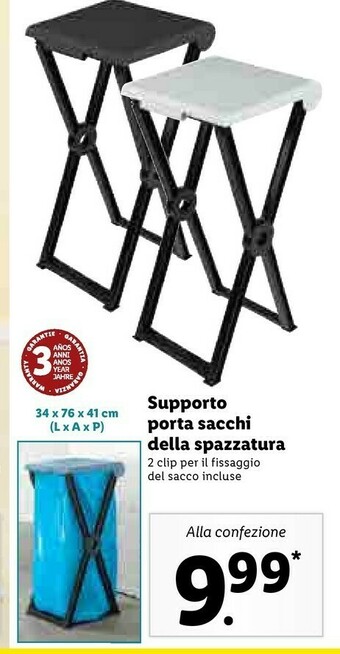 Lidl Supporto Porta Sacchi Della Spazzatura offerta