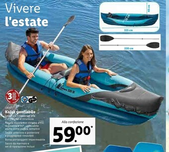 Lidl Crivit Kajak Gonfiabile offerta