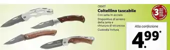 Lidl Crivit Coltellino Tascabile Con Lama In Acciaio offerta