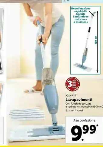 Lidl Aquapur Lavapavimenti Con Funzione Spruzzo E Serbatoio Smantabile offerta