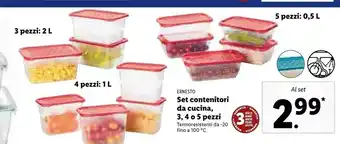 Lidl Ernesto - Set Contenitori Da Cucina, 3,4 O 5 Pezzi offerta
