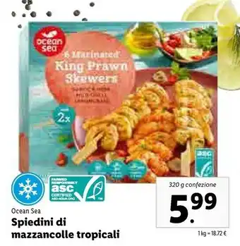 Lidl Ocean Spiedini Di Mazzancolle Tropicali offerta