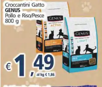 Alter Discount Genus Croccantini Gatto Pollo e Riso/Pesce 800g offerta