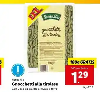Lidl Nonna mia Gnocchetti Alla Tirolese offerta