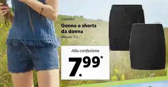 Lidl Esmara Gonna O Shorts Da Donna offerta