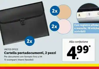 United Office Cartella Portadocumenti Con Formato Fino A A4