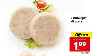Lidl Fishburger Di Orata offerta