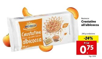 Lidl Nastrecce Crostatine Farcite All'Albicocca 240 G(ml) offerta
