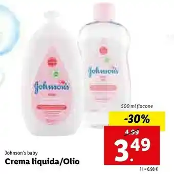 Lidl Johnson's Baby Crema Liquida/Olio offerta