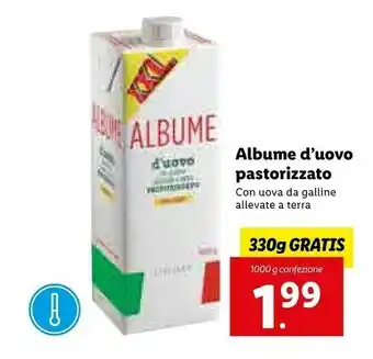 Lidl Albume Uovo Duove Pastorizzato offerta