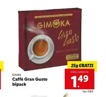 Lidl Gimoka Gran Gusto Caffe Bipack offerta