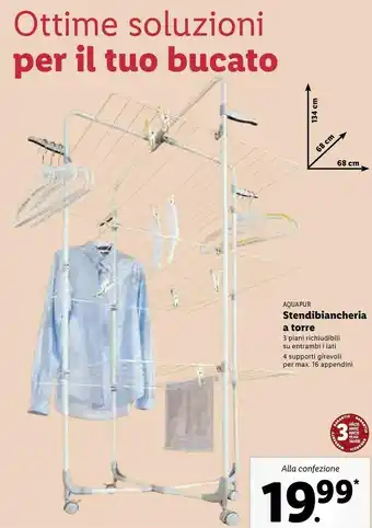 Lidl Aquapur Stendibiancheria A Torre offerta