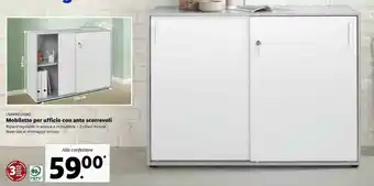 Livarno Living Mobiletto Per Uffico COn Ante Scorrevoli