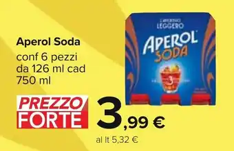 Carrefour Aperol Soda 6 pezzi 126 ml cad 750 ml offerta