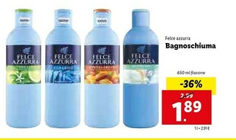 Lidl Felce Azzurra Bagnoschiuma offerta