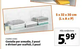 Lidl Livarno Living Cestello Per Armadio O Divisori Per Scaffati offerta