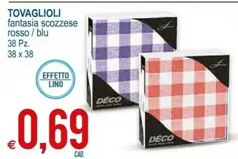 MD Discount Tovaglioli Fantasia Scozzese Rosso / Blu offerta
