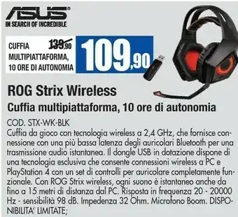 Wellcome Asus Cuffie offerta