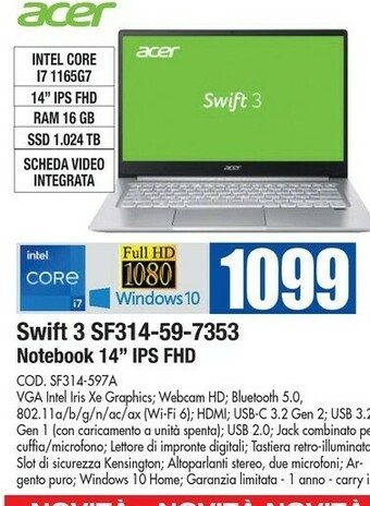 Wellcome Acer acer aspire offerta