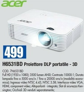 Wellcome Acer Proiettore offerta
