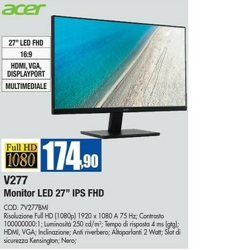 Wellcome Acer Monitor tv offerta