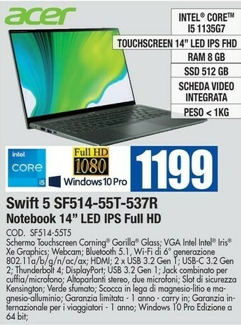 Wellcome Acer acer aspire offerta