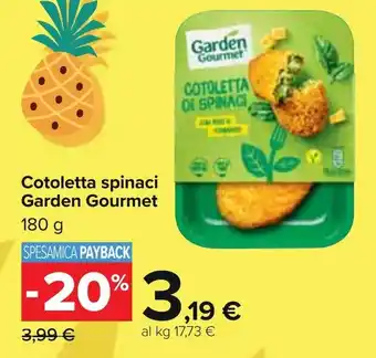 Carrefour Garden Gourmet Cotoletta spinaci 180 g offerta