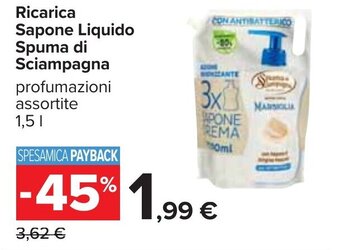 Carrefour Spuma di Sciampagna Ricarica Sapone Liquido 1,5 l offerta